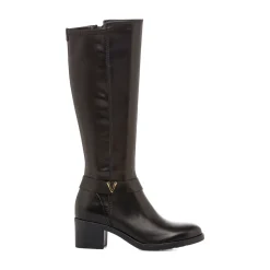 Stivali alti neri da donna con taco 5,5 cm in pelle P Essentials