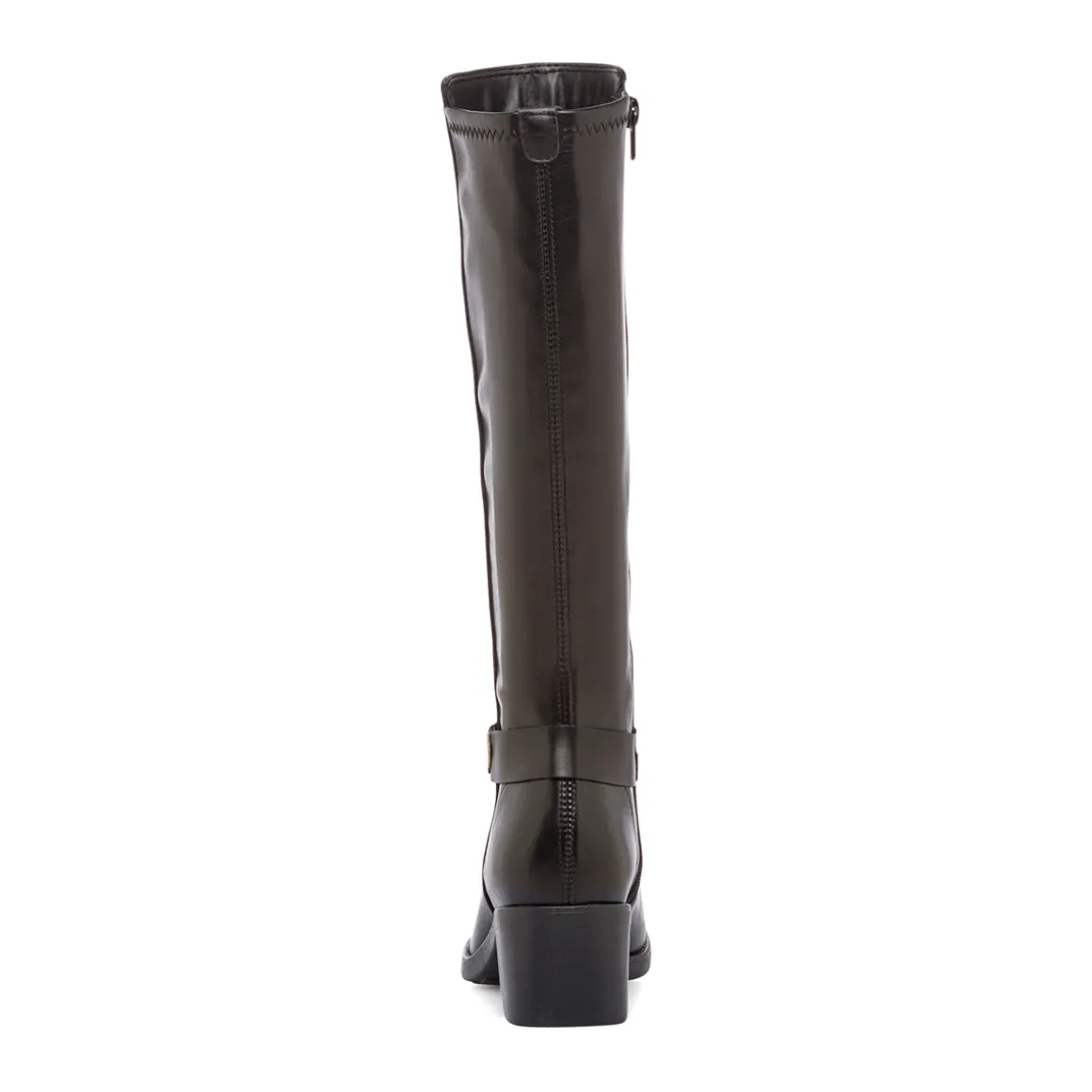Stivali alti neri da donna con taco 5,5 cm in pelle P Essentials