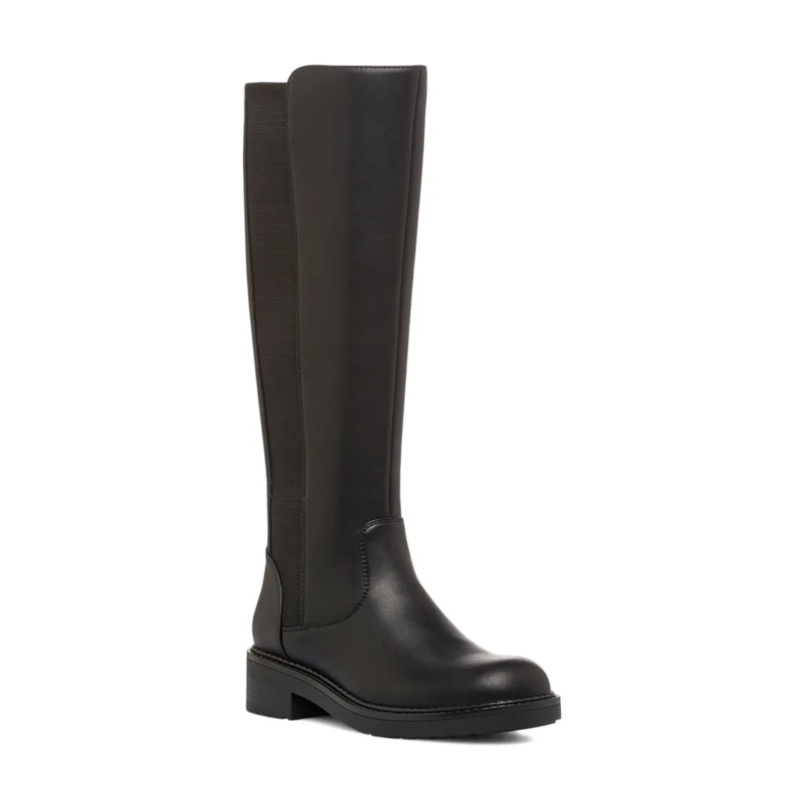 Stivali alti neri da donna in pelle con inserto elastico Swish Jeans