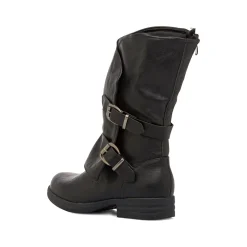 Stivali Biker con risvolto neri da Donna con fibbie Lora Ferres