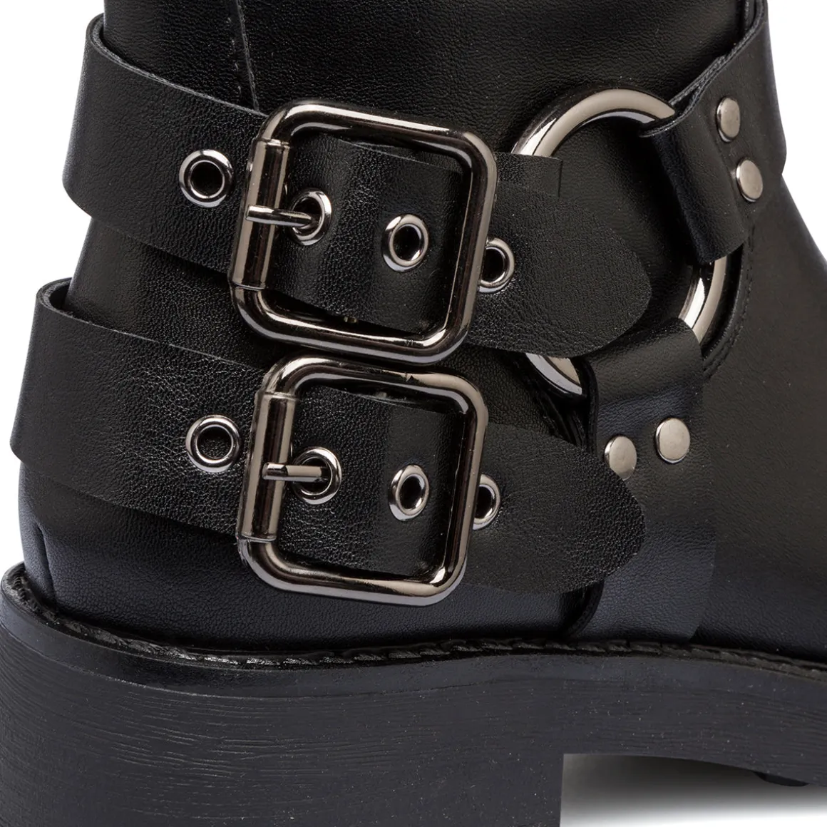Stivali biker da donna neri con fibbie Lora Ferres