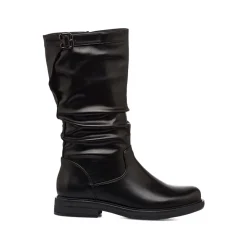 Stivali comfort da donna neri effetto piegato P Soft