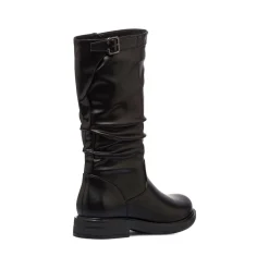 Stivali comfort da donna neri effetto piegato P Soft