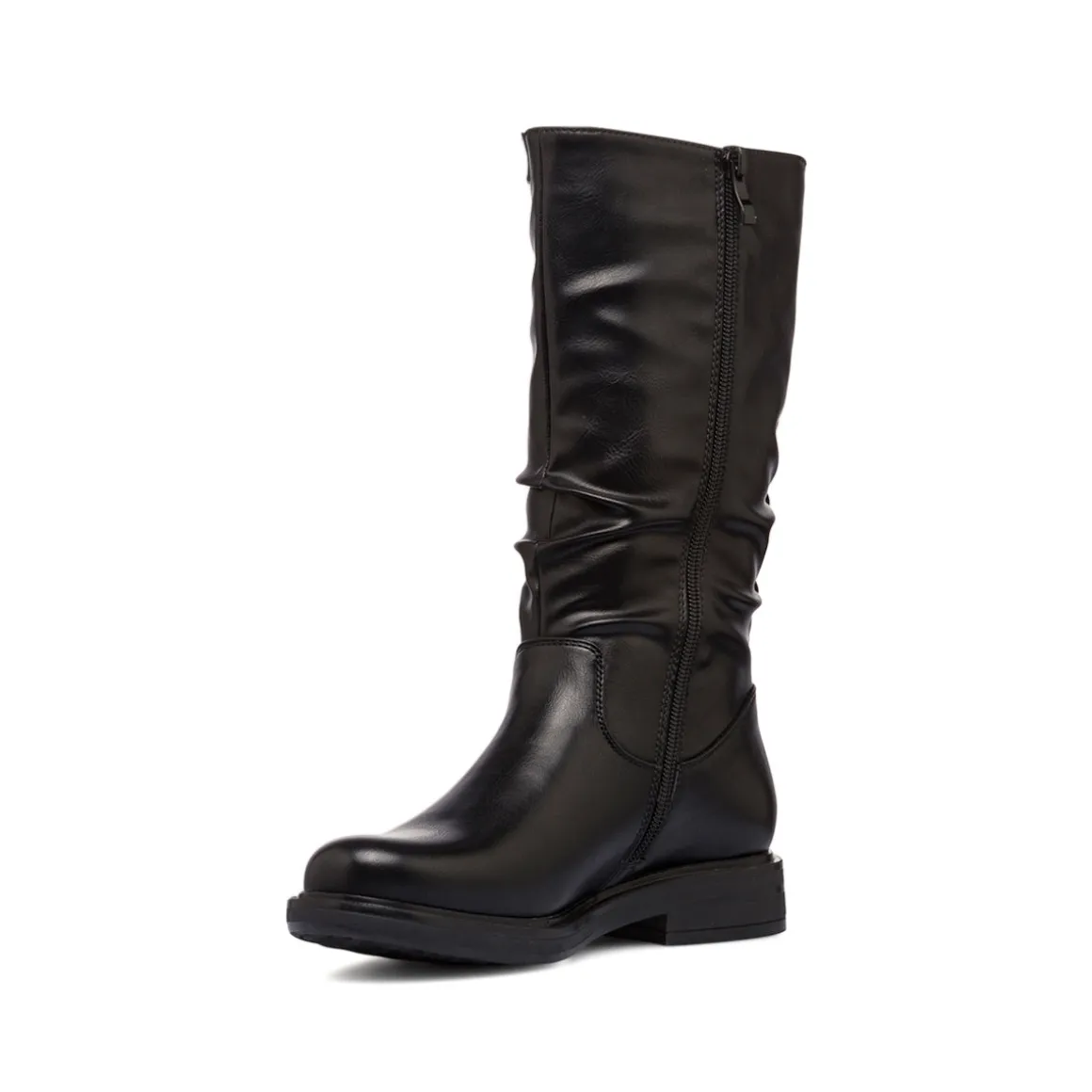 Stivali comfort da donna neri effetto piegato P Soft