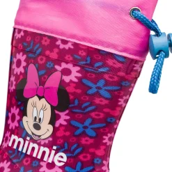 Stivali da pioggia bordeaux e rosa da bambina Minnie