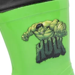 Stivali da pioggia da bambino verdi con stampa Hulk