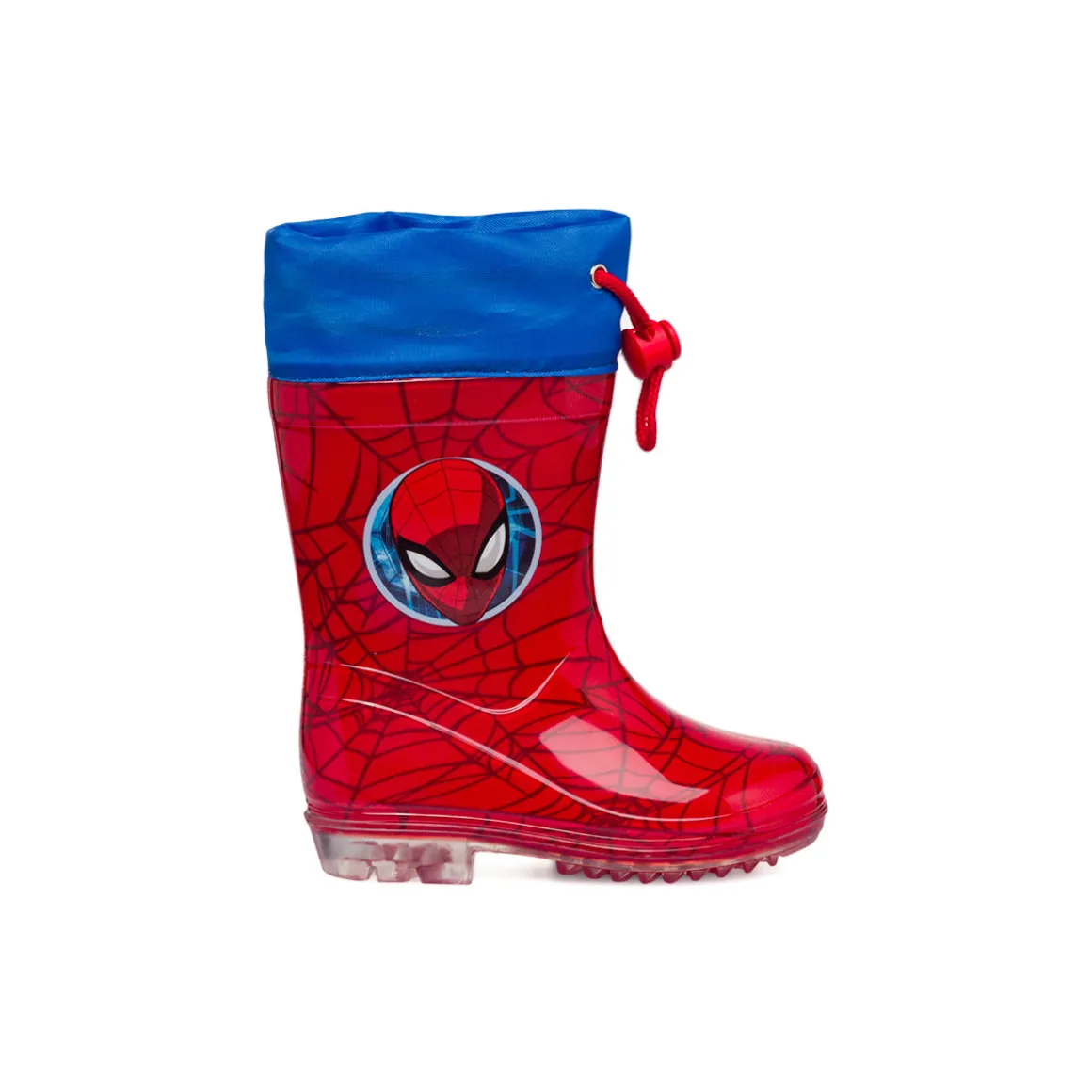 Stivali da pioggia rossi e blu da bambino Spiderman