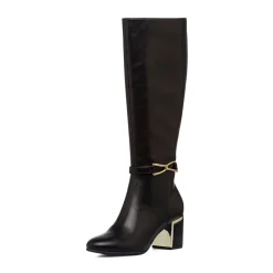 Stivali eleganti da donna neri con tacco 6,5 cm e dettaglio laminato Lora Ferres