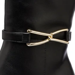 Stivali eleganti da donna neri con tacco 6,5 cm e dettaglio laminato Lora Ferres