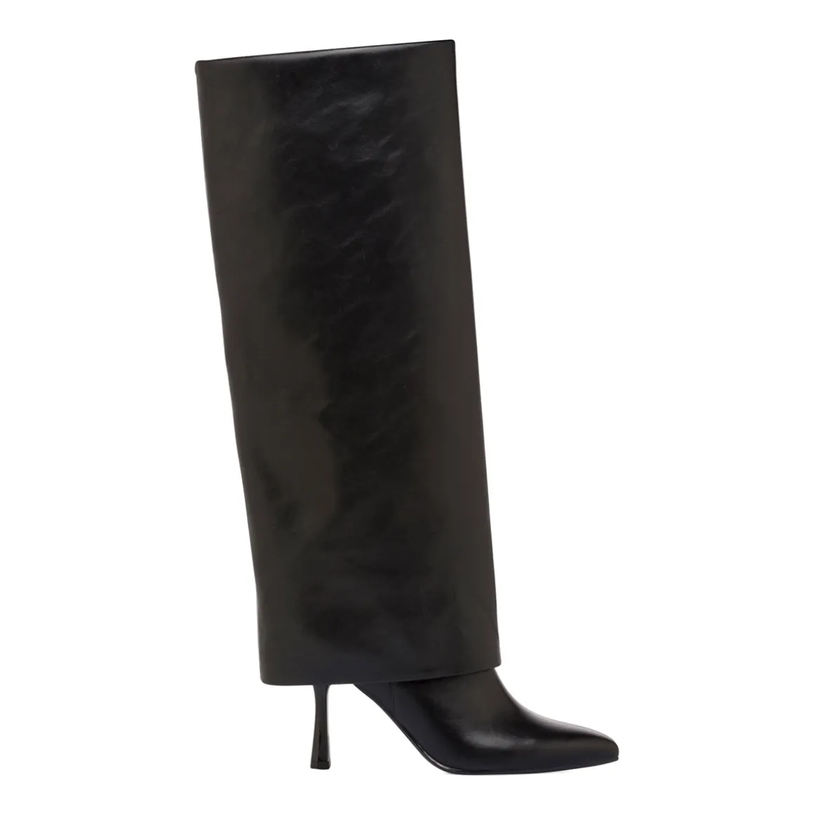 Stivali neri da Donna con tacco stiletto 9 cm e risvolto Lora Ferres