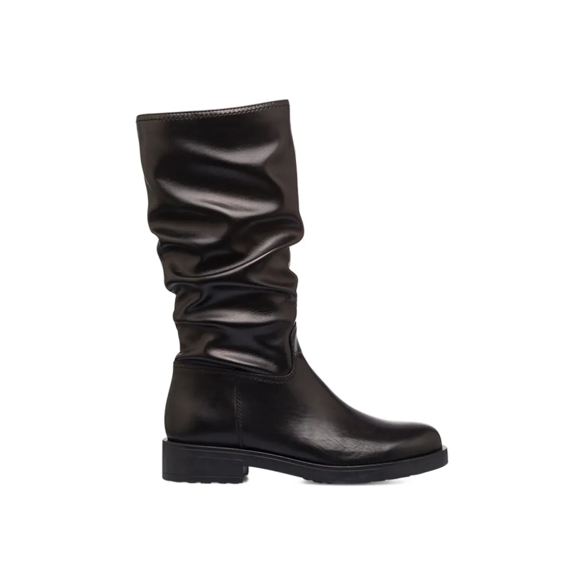 Stivali neri da Donna in pelle con gambale alto Primopiano