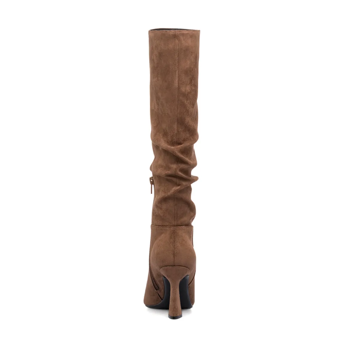Stivali slouchy alti marroni effetto scamosciato da Donna Lora Ferres