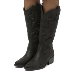 Stivali texani camperos neri da Donna con ricami Swish Jeans