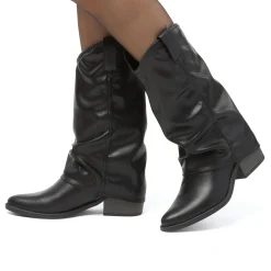 Stivali texani con risvolto neri da Donna con tacco 6 cm Swish Jeans
