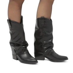 Stivali texani con risvolto neri da Donna con tacco 6 cm Swish Jeans