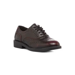 Stringate bordeaux da donna con dettagli brogue e allacciatura oxford Swish Jeans