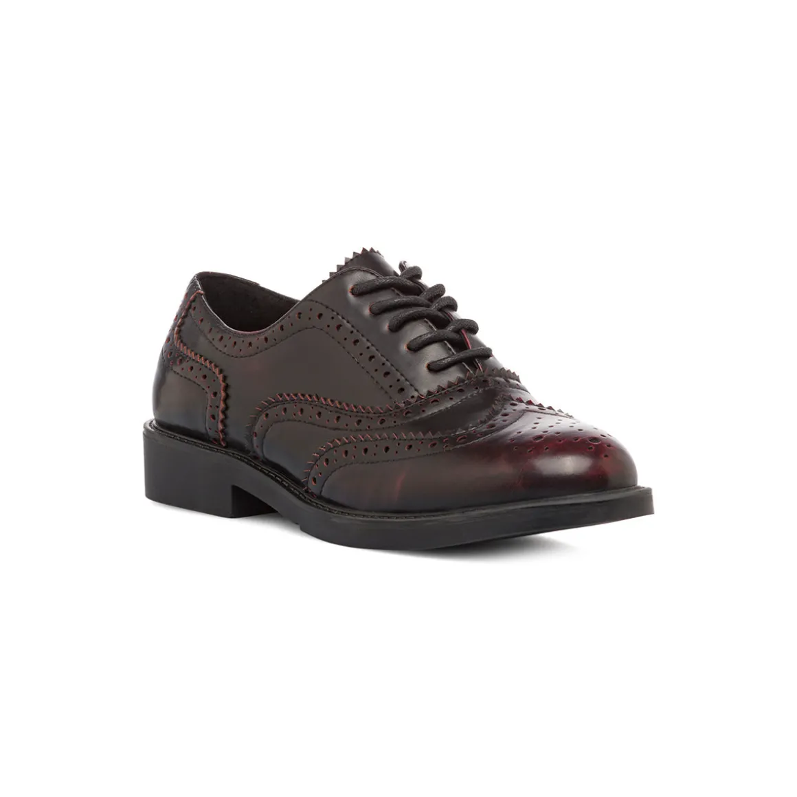 Stringate bordeaux da donna con dettagli brogue e allacciatura oxford Swish Jeans