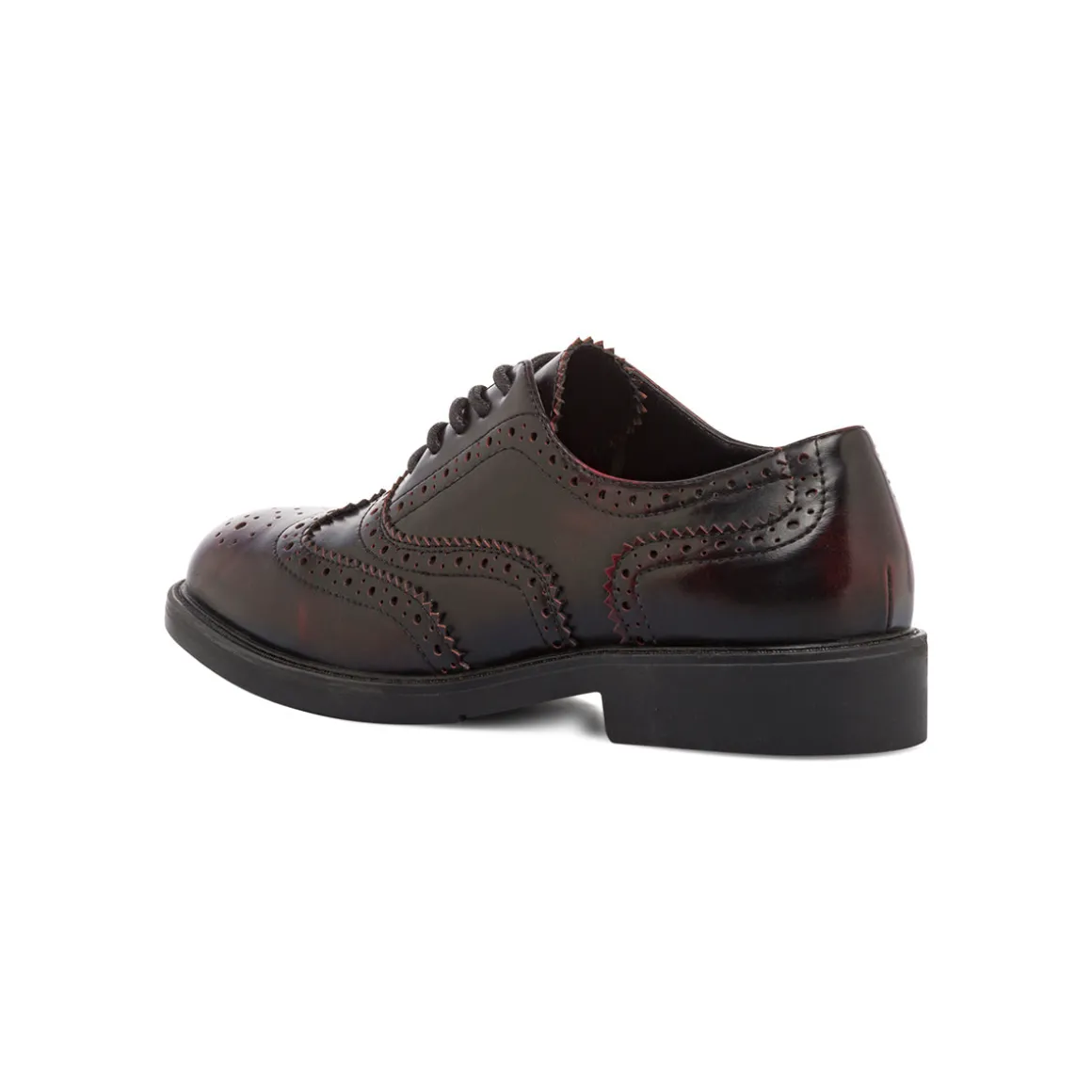 Stringate bordeaux da donna con dettagli brogue e allacciatura oxford Swish Jeans