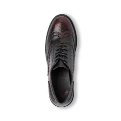 Stringate bordeaux da donna con dettagli brogue e allacciatura oxford Swish Jeans