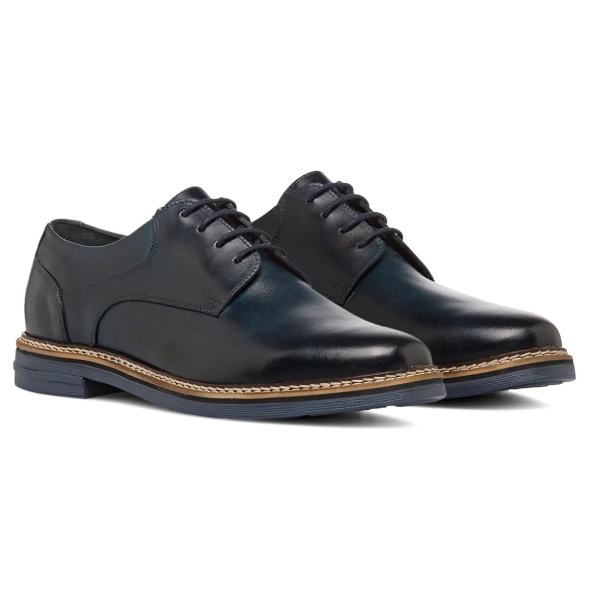 Stringate derby blu da Uomo in pelle La Cuoieria