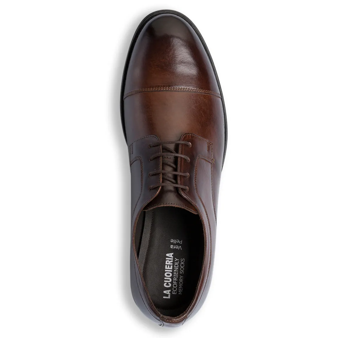 Stringate derby eleganti da uomo marroni in pelle La Cuoieria