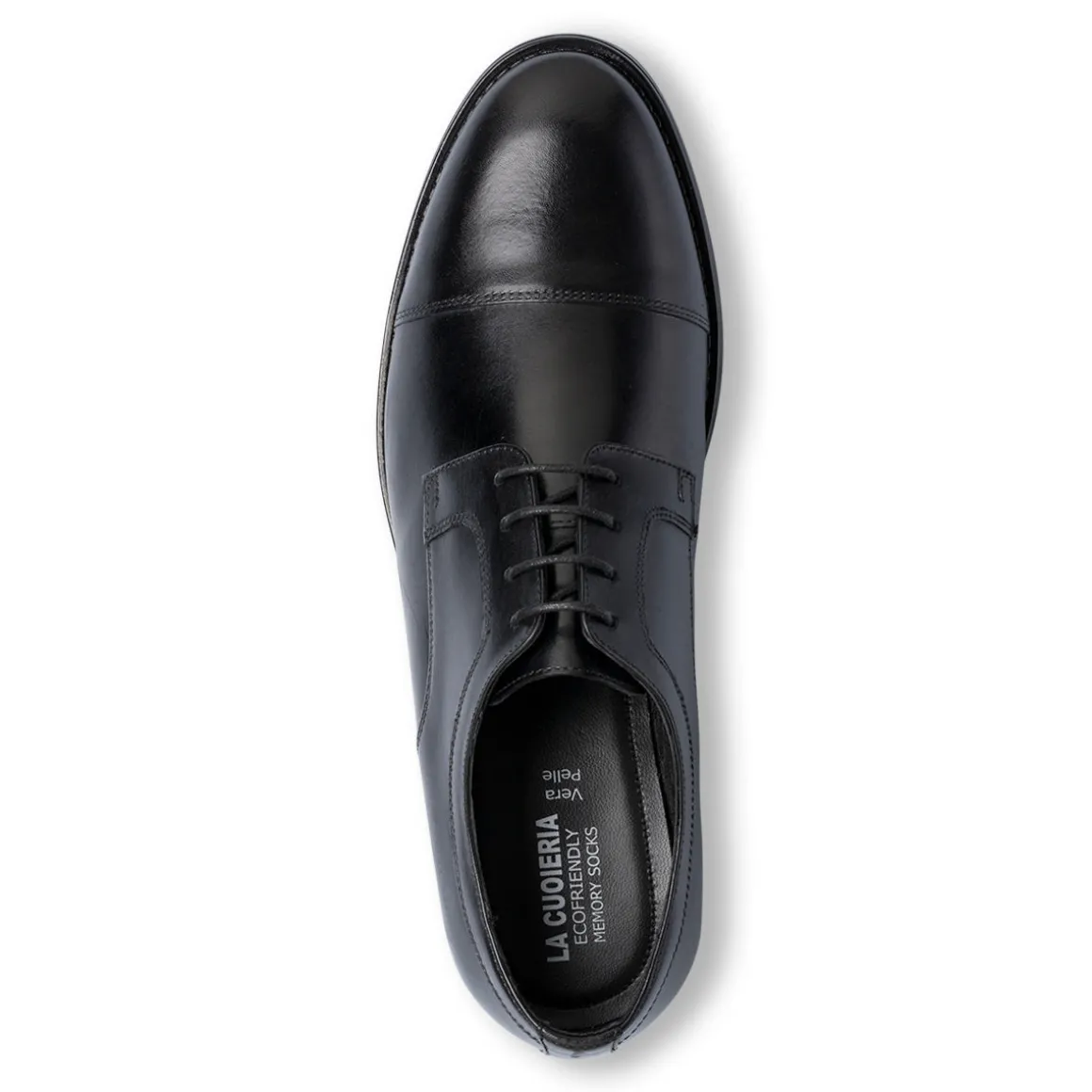 Stringate derby eleganti da uomo nere in pelle La Cuoieria