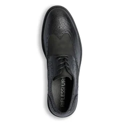 Stringate derby eleganti da uomo nere con dettagli brogue Riflessi Urbani