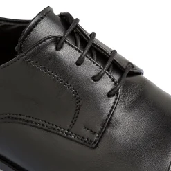 Stringate derby eleganti da uomo nere in pelle Primopiano