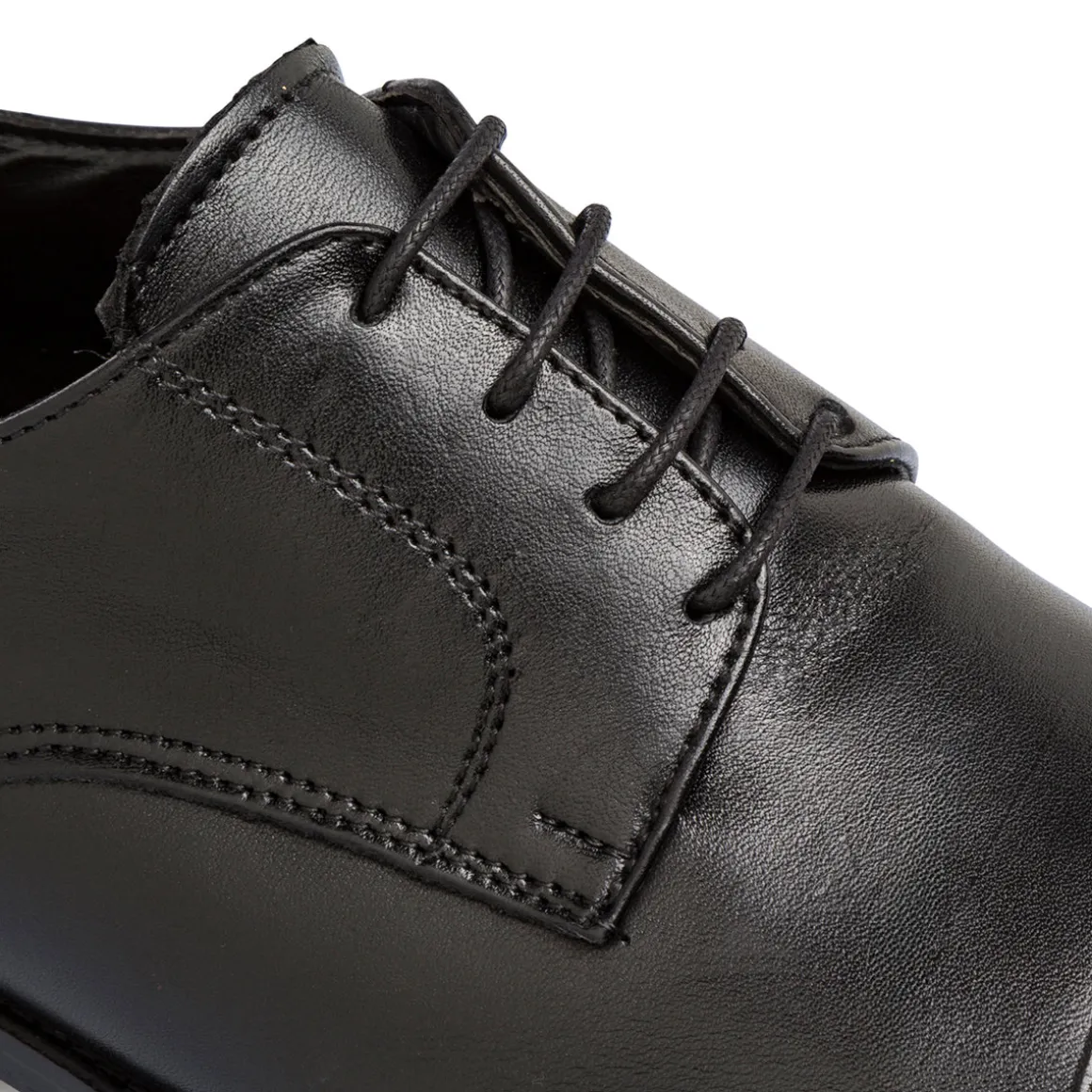 Stringate derby eleganti da uomo nere in pelle Primopiano