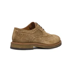 Stringate derby in pelle effetto scamosciato taupe da Uomo Primopiano