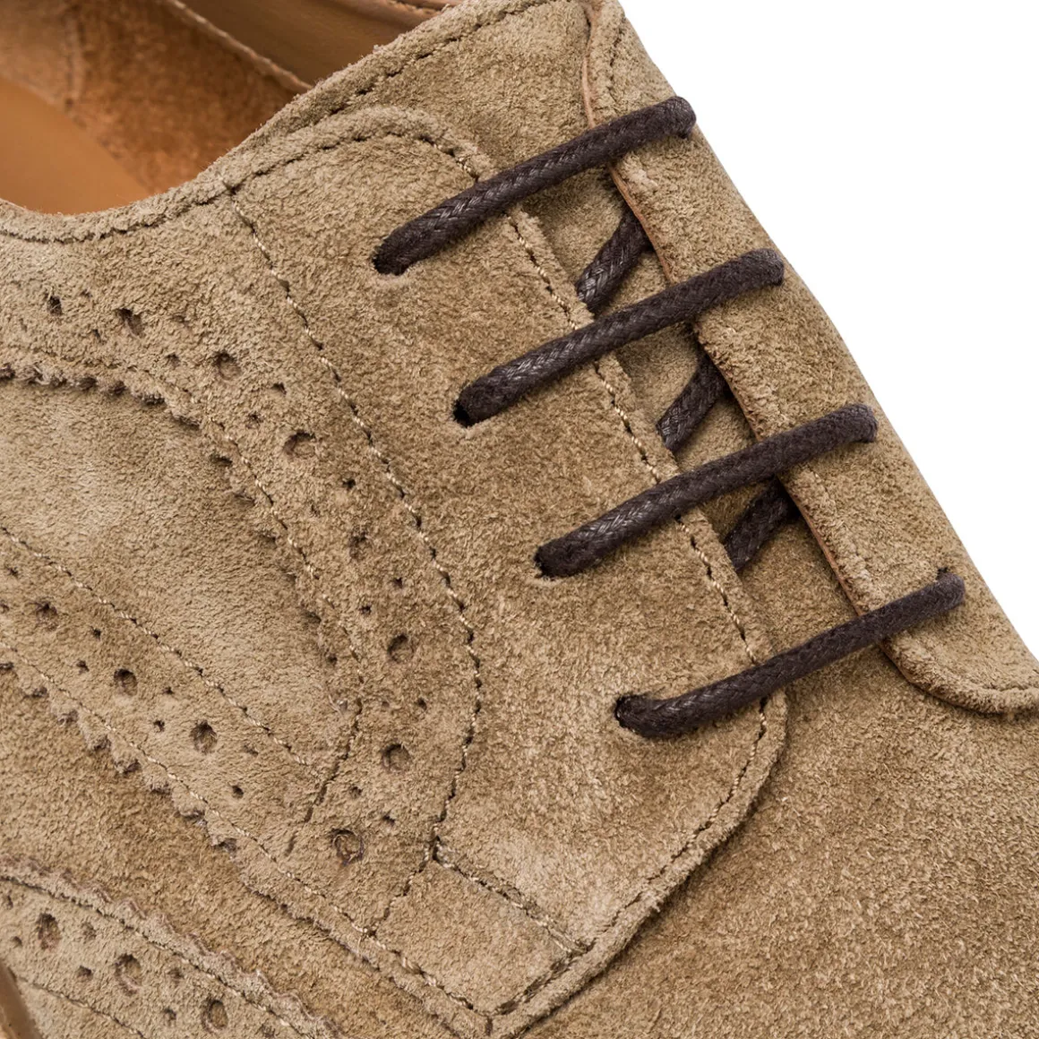 Stringate derby in pelle effetto scamosciato taupe da Uomo Primopiano
