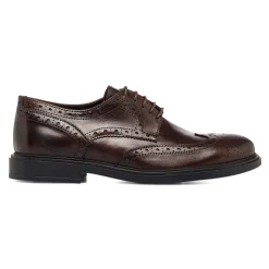 Stringate Derby marroni da Uomo in Pelle con inserti Brogue Primopiano