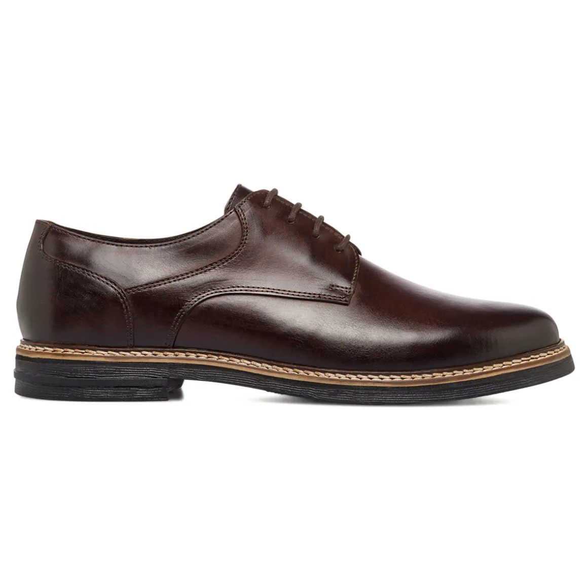 Stringate derby marroni in Pelle da Uomo con Memory La Cuoieria