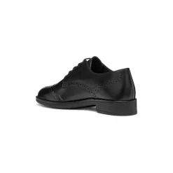 Stringate derby nere da Donna in pelle con suola traspirante Geox