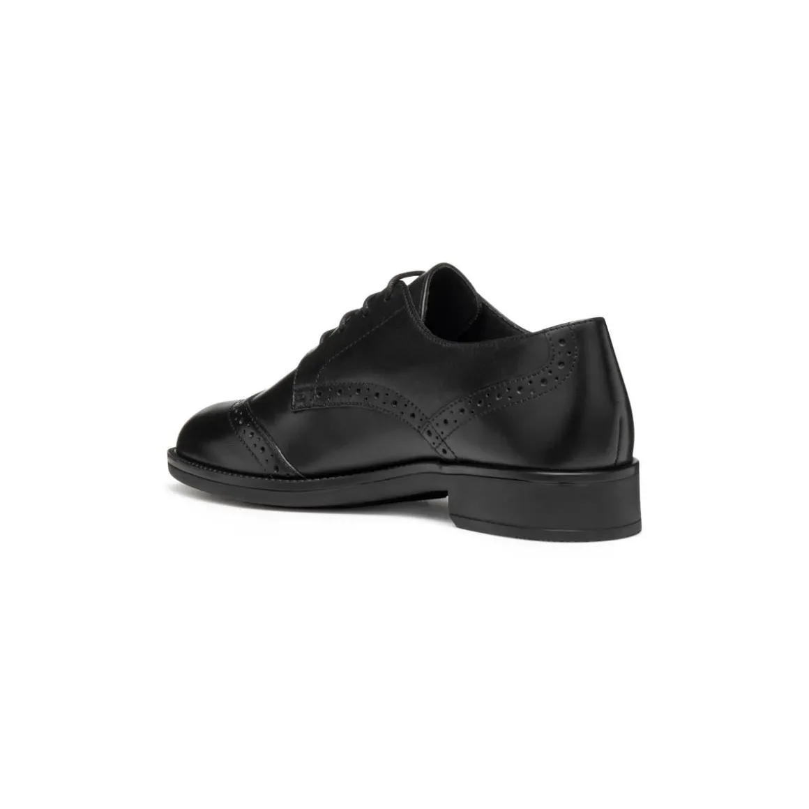 Stringate derby nere da Donna in pelle con suola traspirante Geox