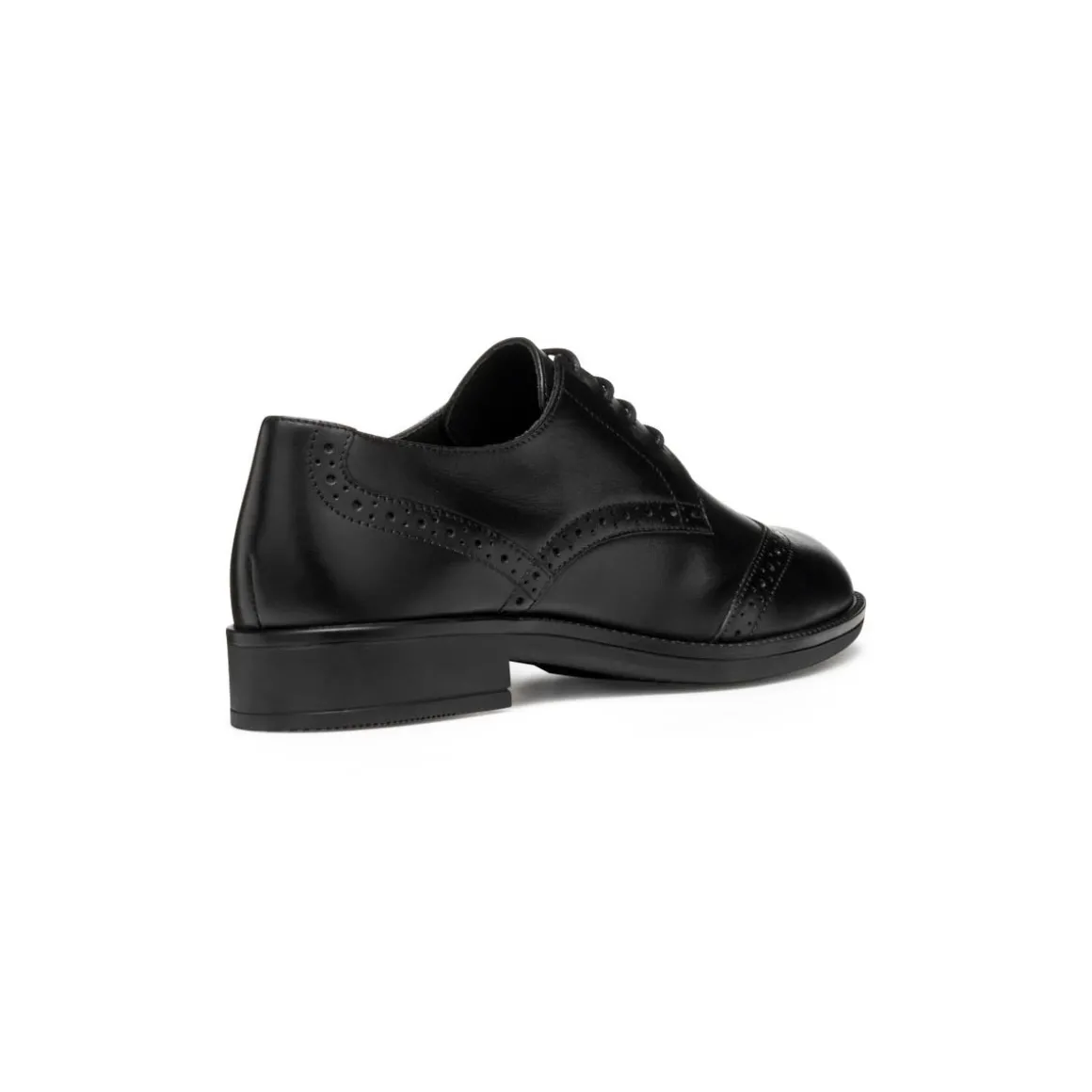 Stringate derby nere da Donna in pelle con suola traspirante Geox