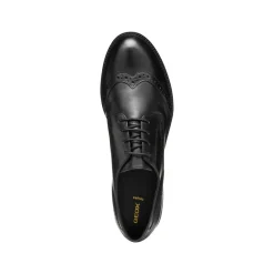 Stringate derby nere da Donna in pelle con suola traspirante Geox