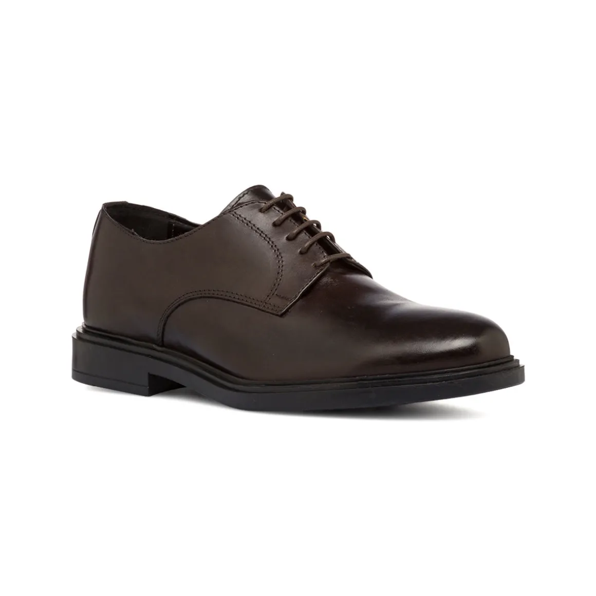 Stringate eleganti derby marrone scuro in pelle da uomo Primopiano