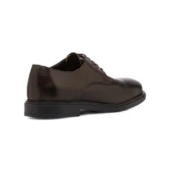 Stringate eleganti derby marrone scuro in pelle da uomo Primopiano