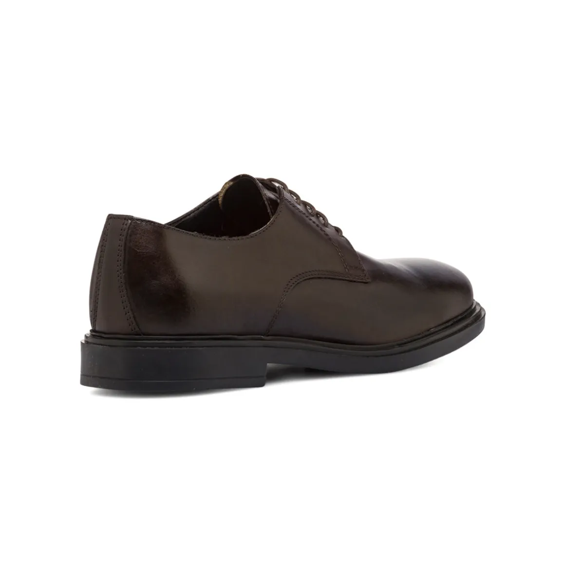 Stringate eleganti derby marrone scuro in pelle da uomo Primopiano