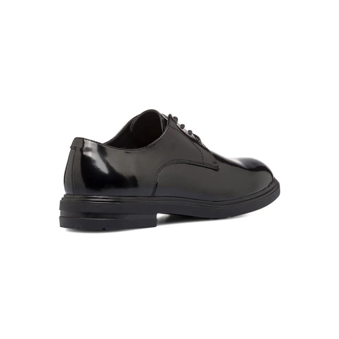 Stringate eleganti nere effetto vernice da uomo con allacciatura Derby Riflessi Urbani