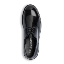 Stringate eleganti nere effetto vernice da uomo con allacciatura Derby Riflessi Urbani