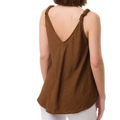 Top Marrone da Donna con spallina arricciata e scollo a V Swish Jeans