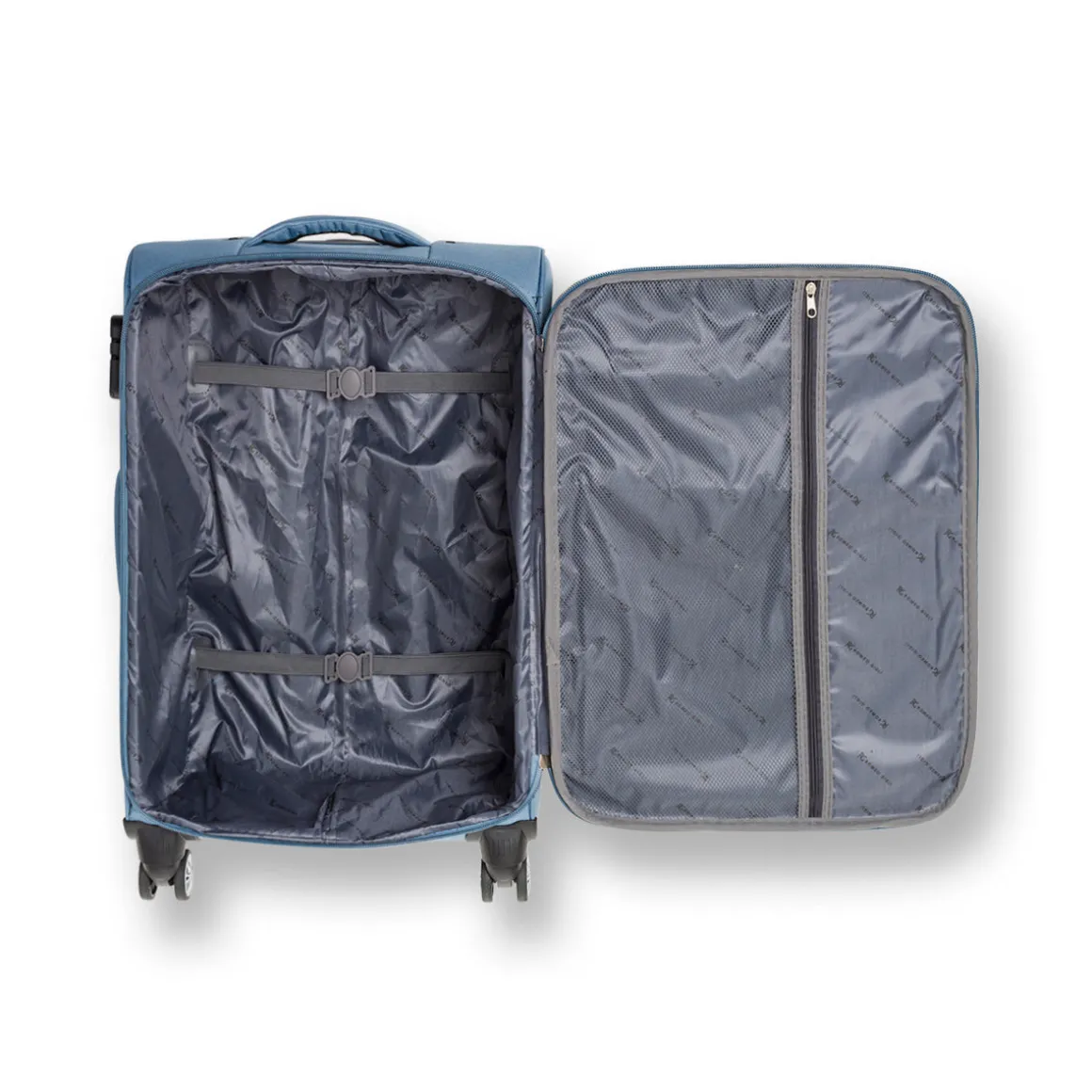 Trolley Bagaglio a mano azzurro in tessuto Romeo Gigli