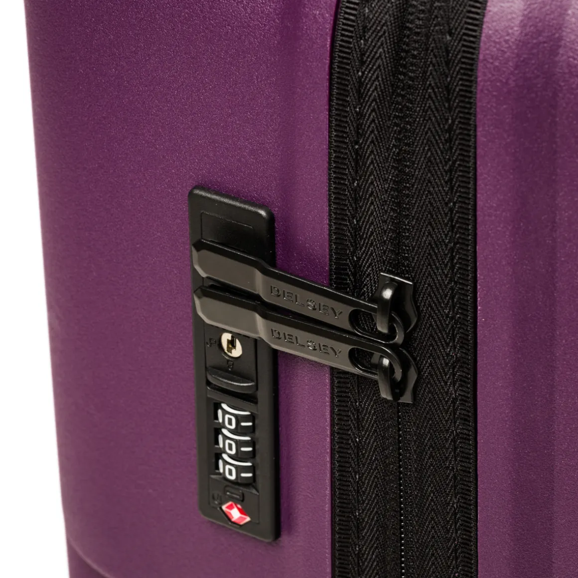 Trolley bagaglio grande viola in ABS Delsey Paris