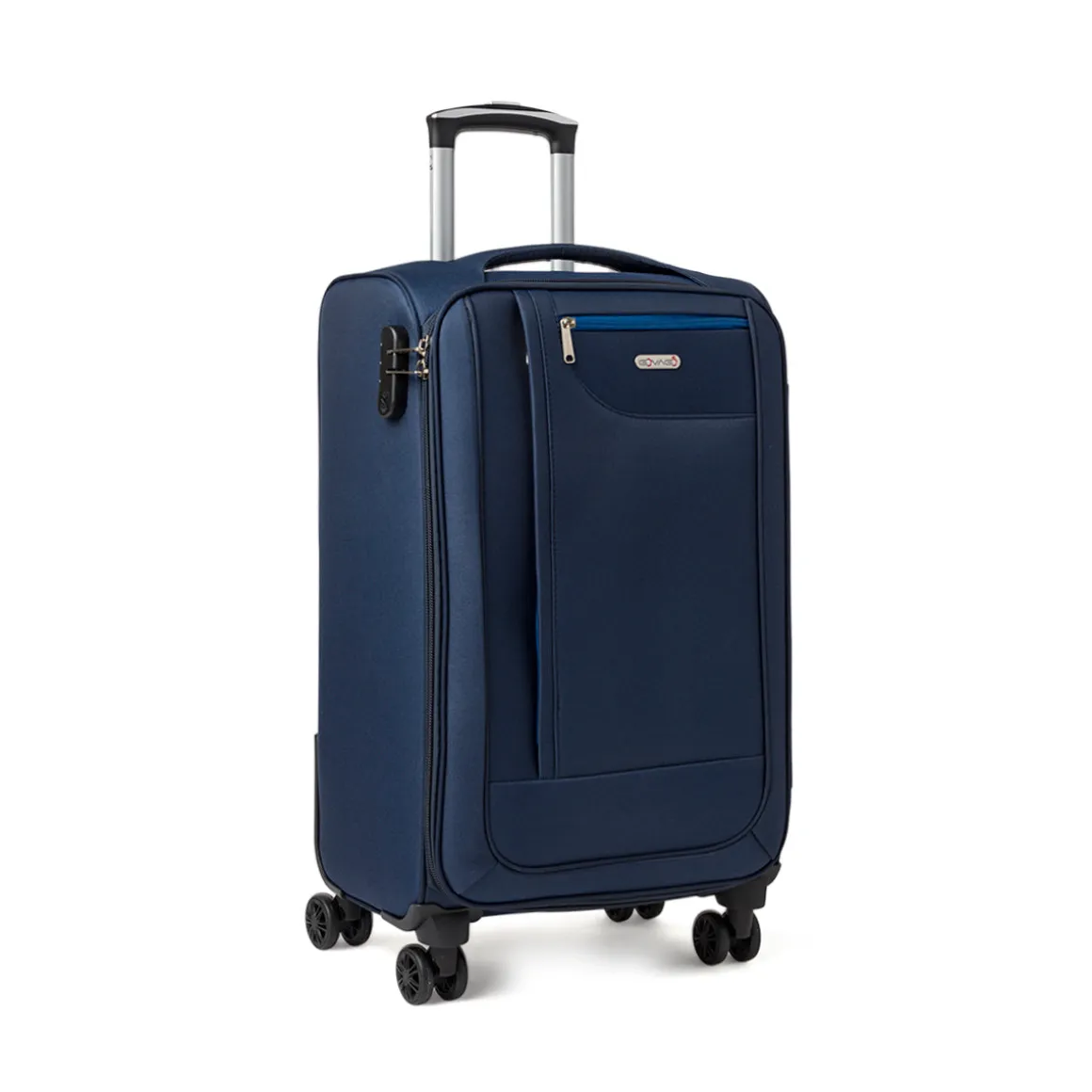 Trolley medio in tessuto blu Govago