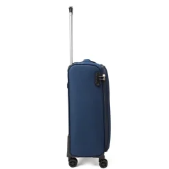 Trolley medio in tessuto blu Govago