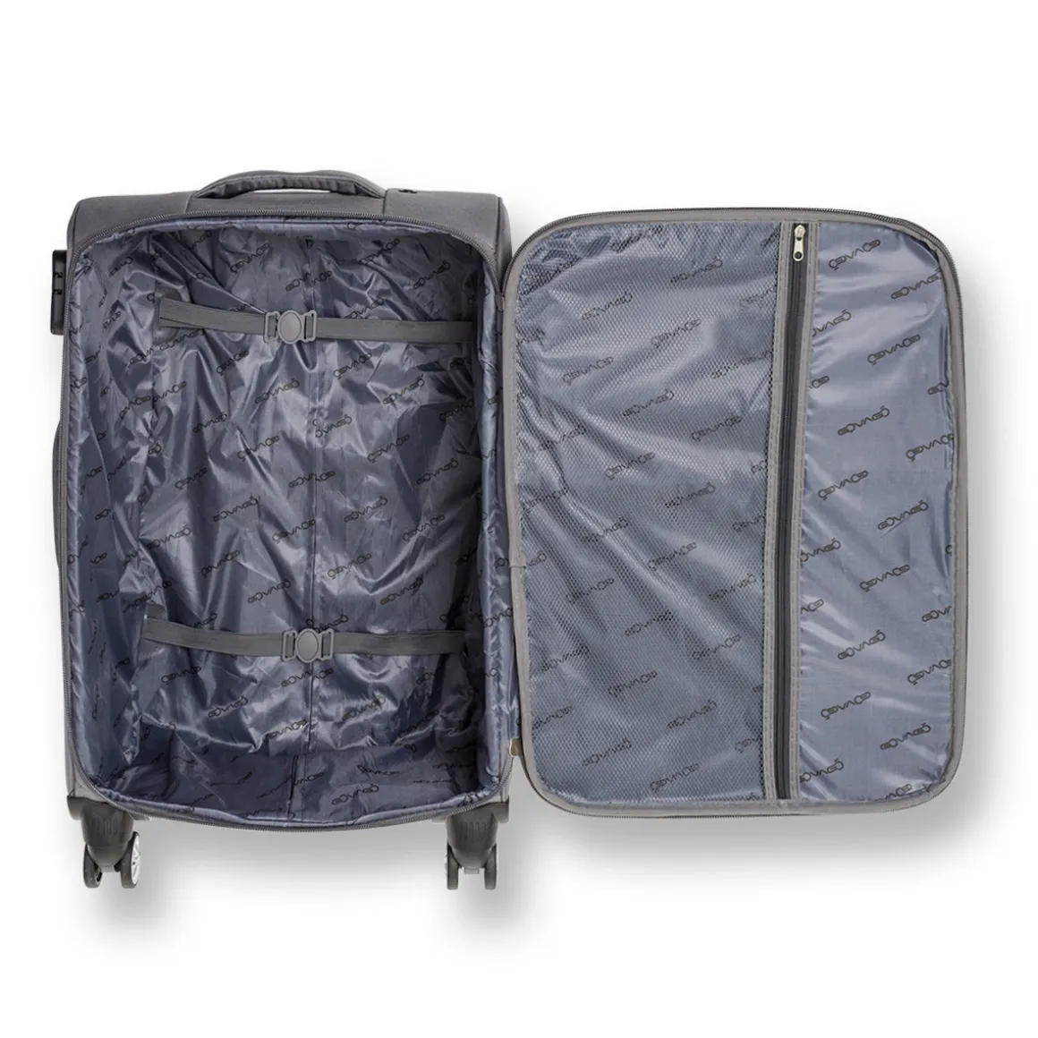 Trolley medio in tessuto grigio Govago
