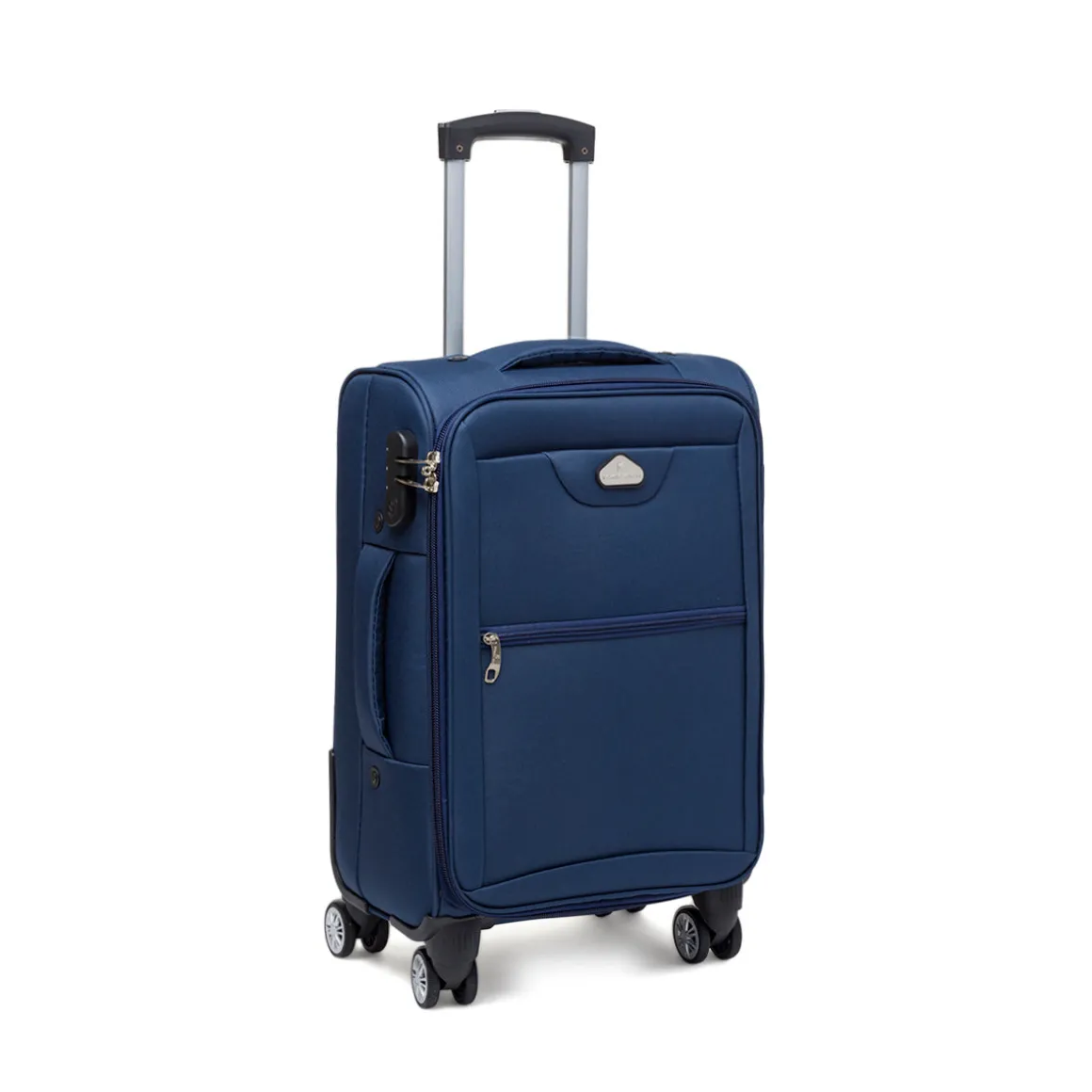 Trolley piccolo blu in tessuto Valigie Romeo Gigli