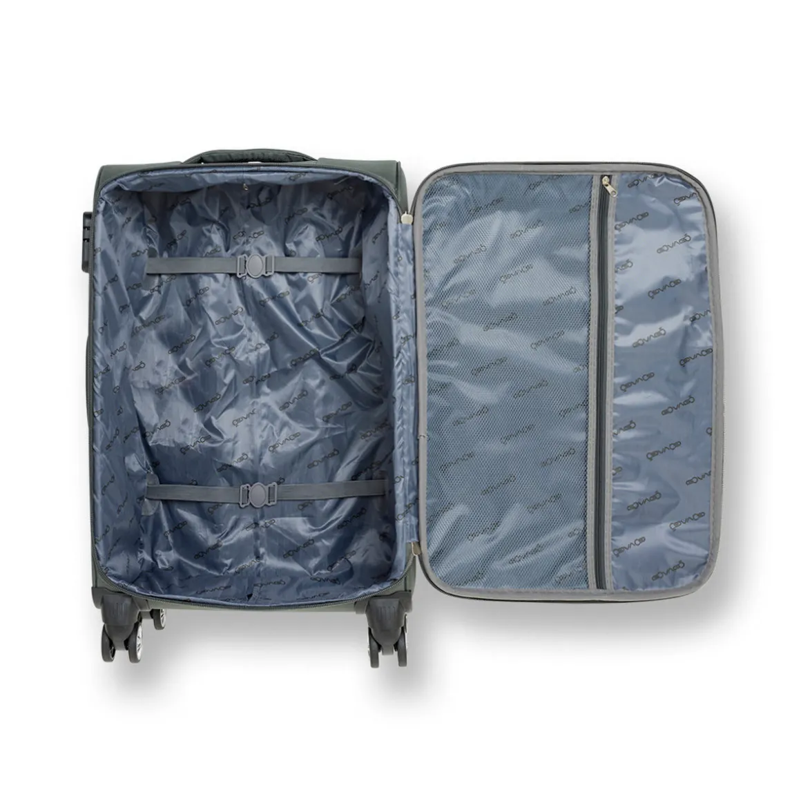 Trolley piccolo verde militare in tessuto Govago